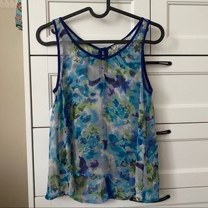 Floral sheer tank open back